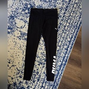 Puma Black Leggings with White Logo